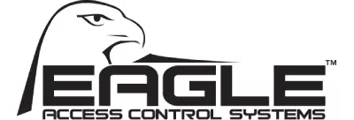 Logo of Eagle Access Control Systems. The logo features a stylized image of an eagle's head facing left above the word "EAGLE" in bold, capital letters. Below "EAGLE," the text reads "ACCESS CONTROL SYSTEMS" in smaller capital letters, catering to Houston gate technicians and gate opener experts.